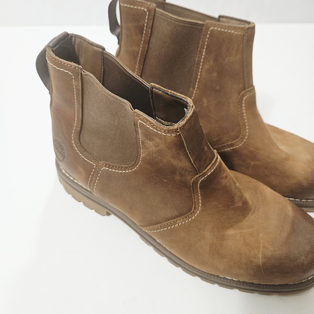 Timberland Men's Larchmont Brown Chelsea Waterproof Leather Boots Size 10.5 - Picture 4 of 7